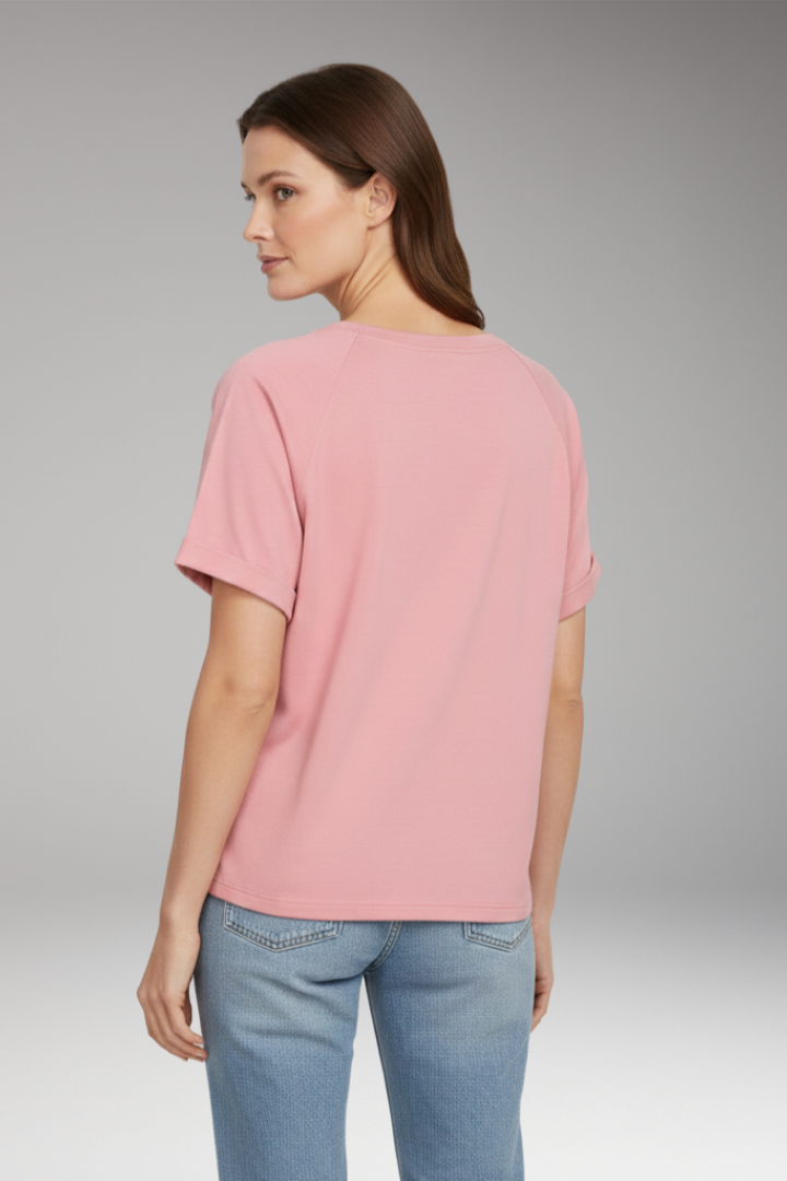 Women's T-shirt with Round Neck and Short Sleeves