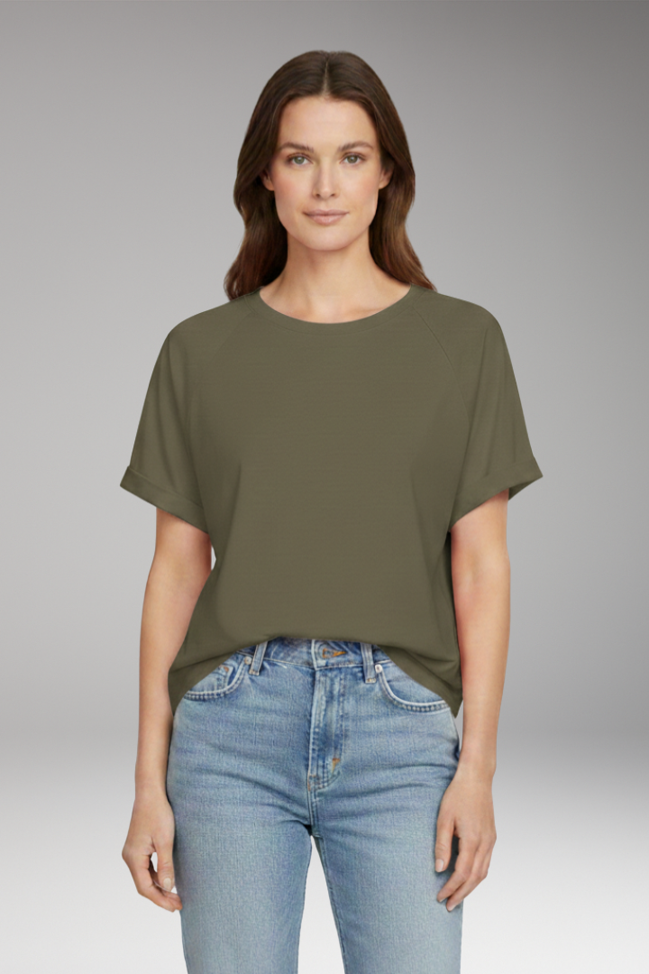 Women's T-shirt with Round Neck and Short Sleeves