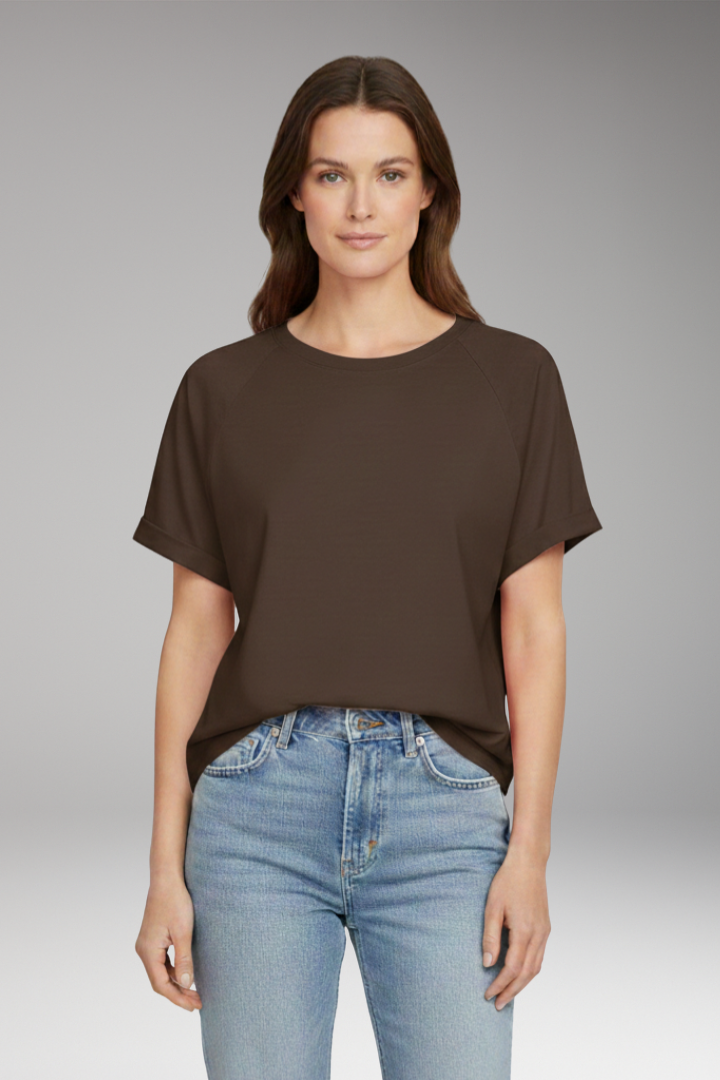 Women's T-shirt with Round Neck and Short Sleeves