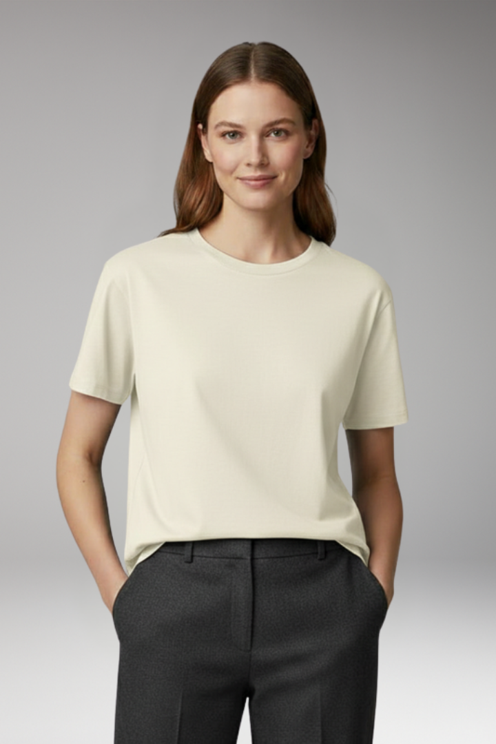 Women's Oversized T Shirt with Crewneck and Short Sleeves