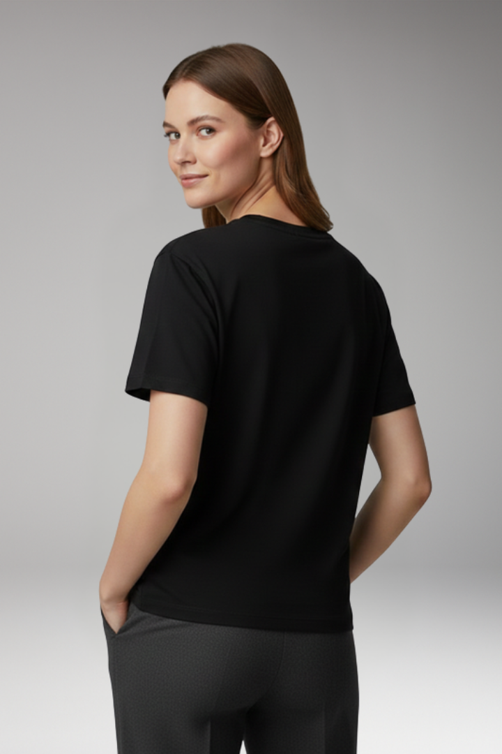 Women's Oversized T Shirt with Crewneck and Short Sleeves