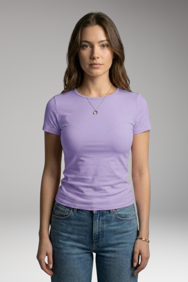 Women's T-shirt with Round Neckline and Short Sleeves