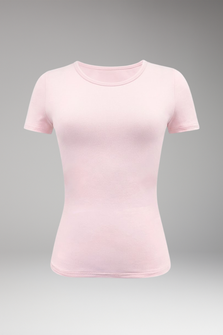 Women's T-shirt with Round Neckline and Short Sleeves