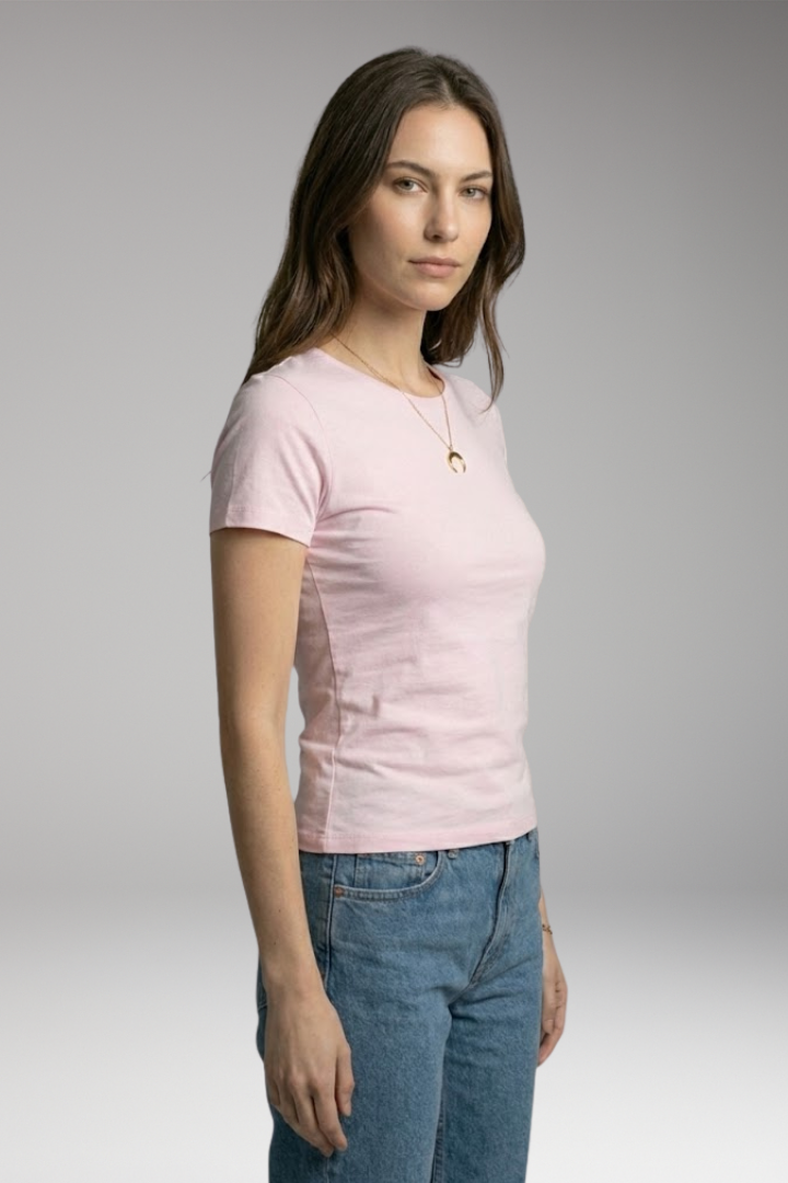 Women's T-shirt with Round Neckline and Short Sleeves