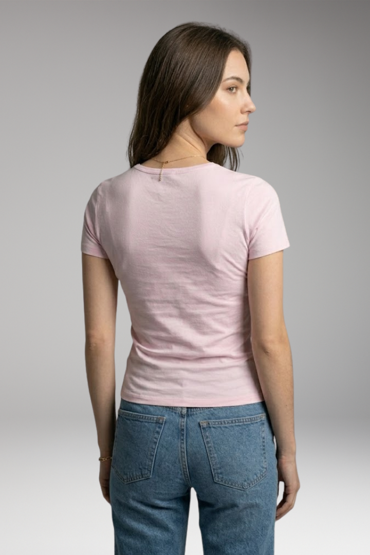 Women's T-shirt with Round Neckline and Short Sleeves