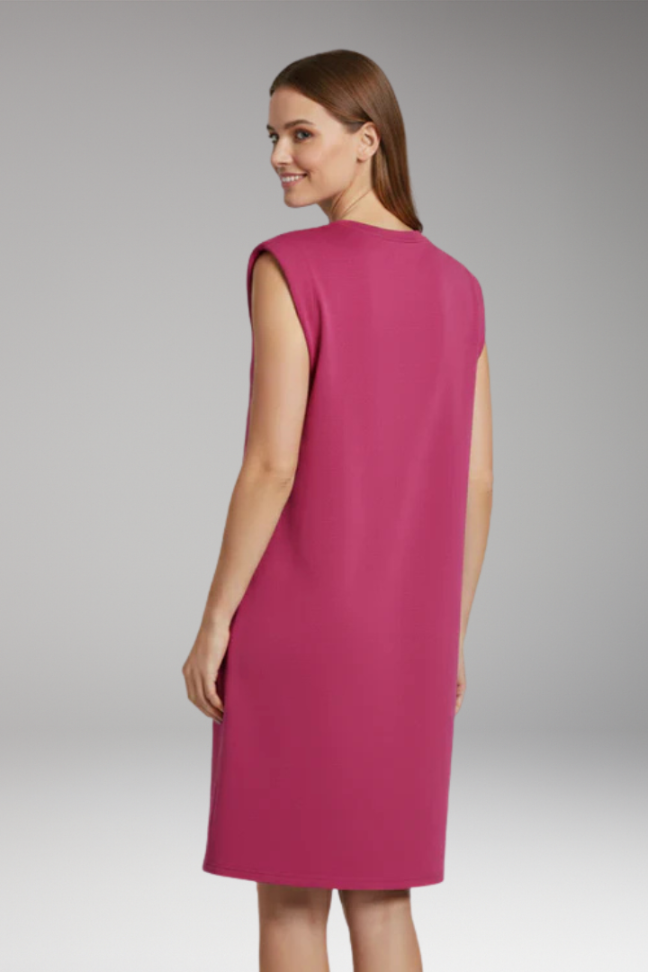 Women's T Shirt Dress with Shoulder Pads