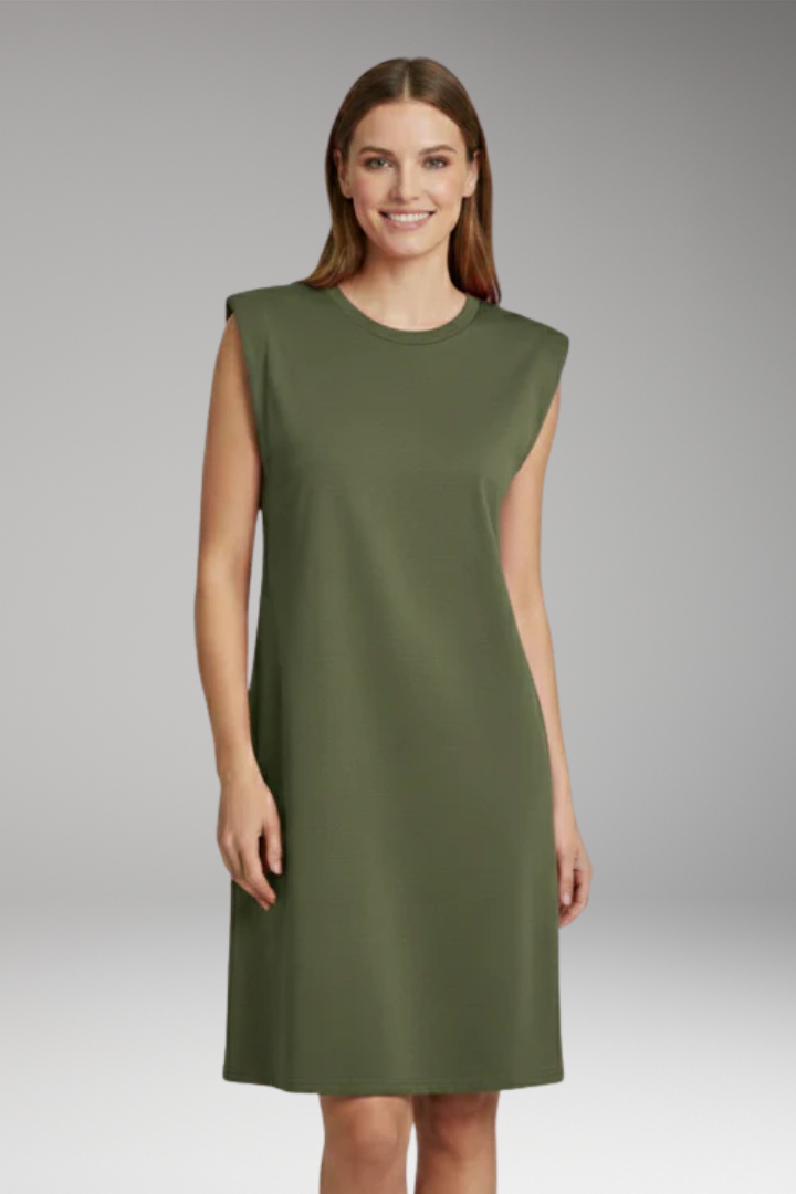 Women's T Shirt Dress with Shoulder Pads