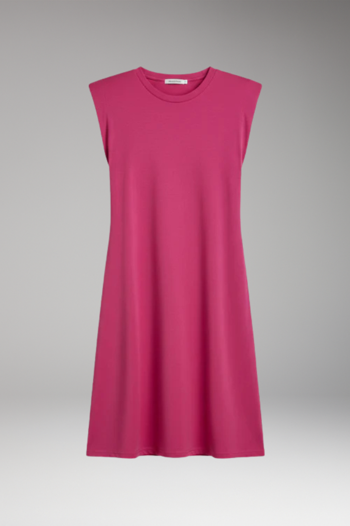 Women's T Shirt Dress with Shoulder Pads