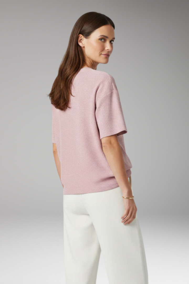 Women's T Shirt with Chest Pocket and Textured Surface