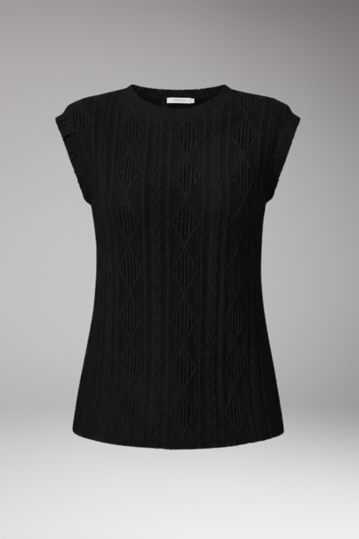 Women's T Shirt with Geometric Textured Pattern