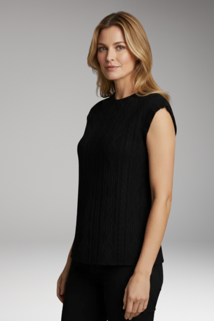Women's T Shirt with Geometric Textured Pattern