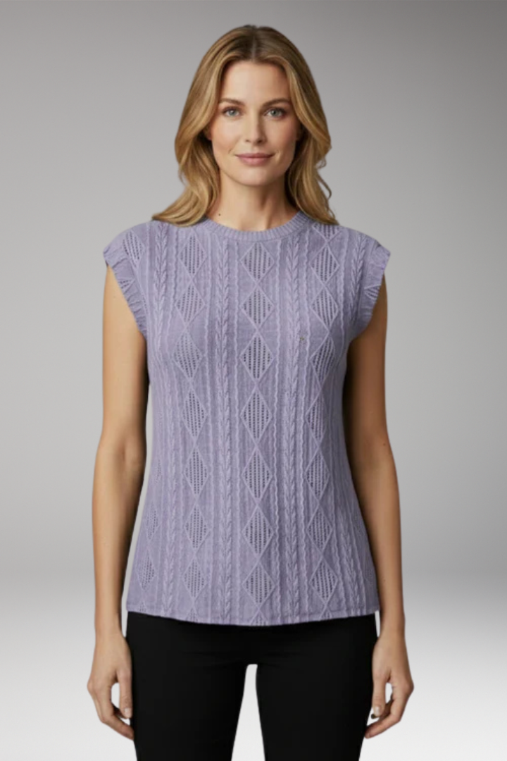 Women's T Shirt with Geometric Textured Pattern
