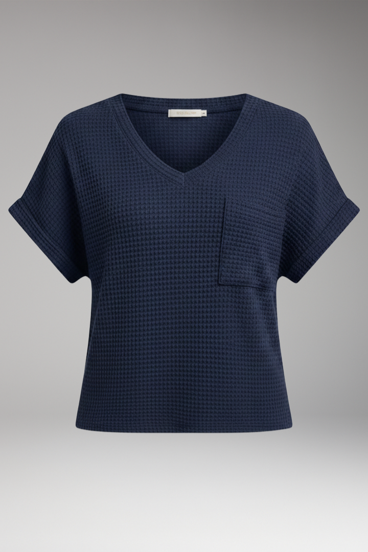 Women's T'Shirt with V'Neck and Pocket Detail