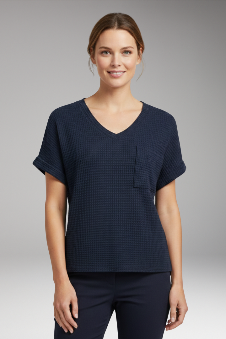 Women's T'Shirt with V'Neck and Pocket Detail