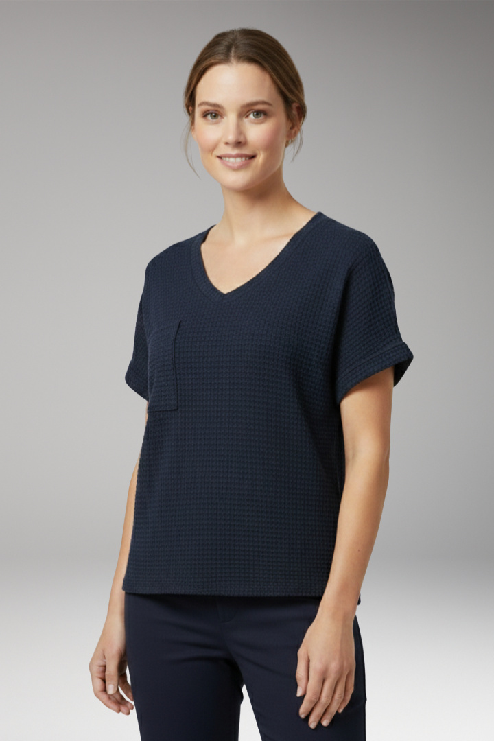 Women's T'Shirt with V'Neck and Pocket Detail