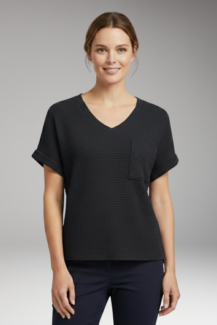 Women's T'Shirt with V'Neck and Pocket Detail