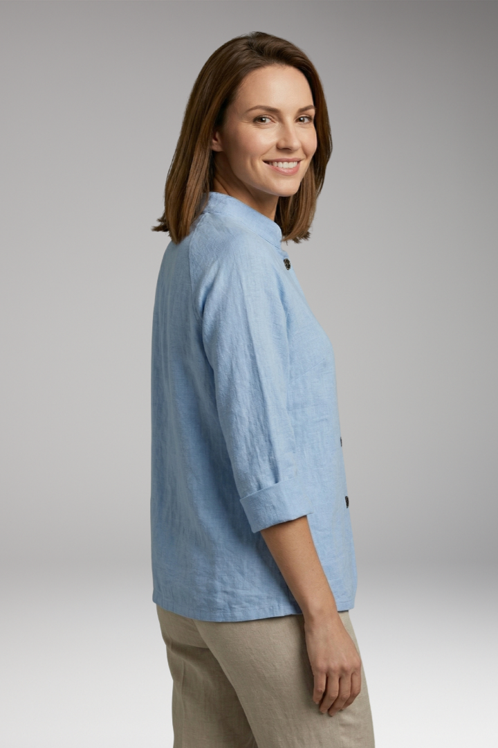Women's Top with Button Front and Long Sleeves