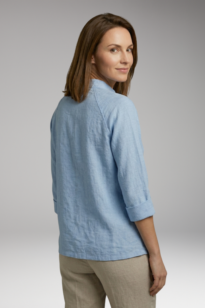 Women's Top with Button Front and Long Sleeves