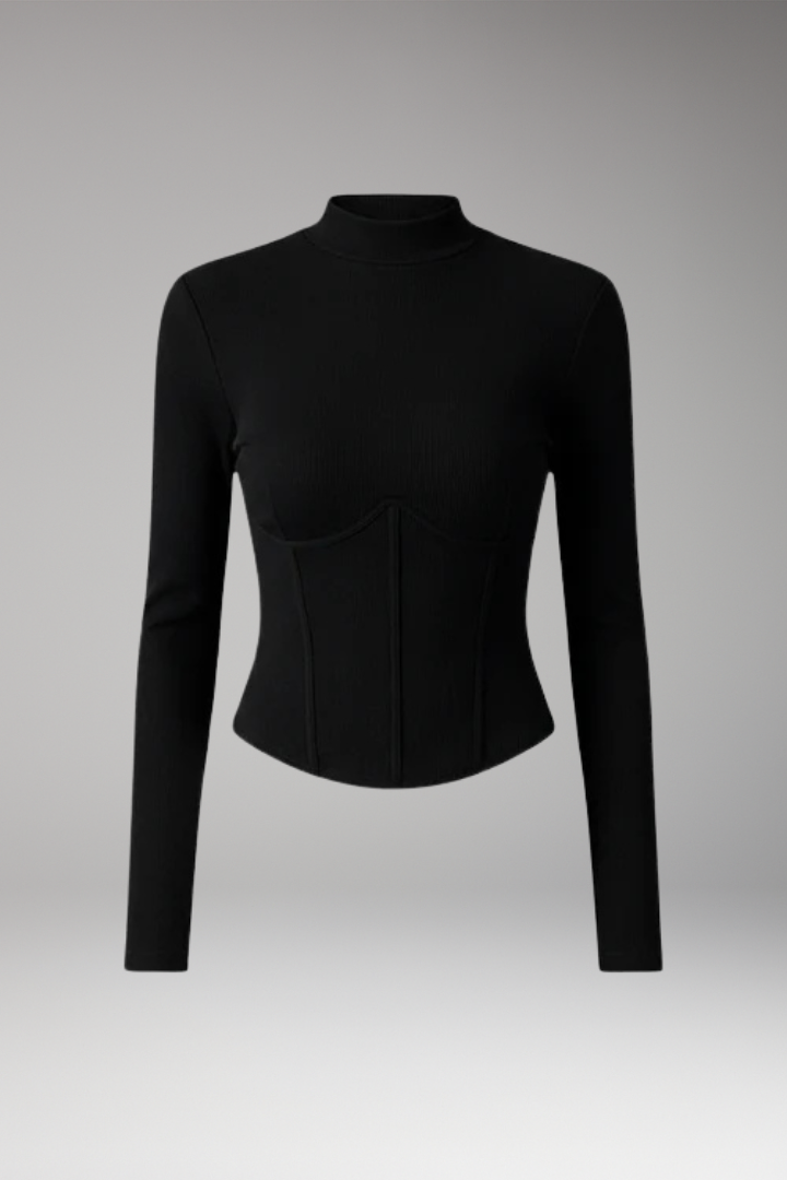 Women's Top with High Neck and Long Sleeves