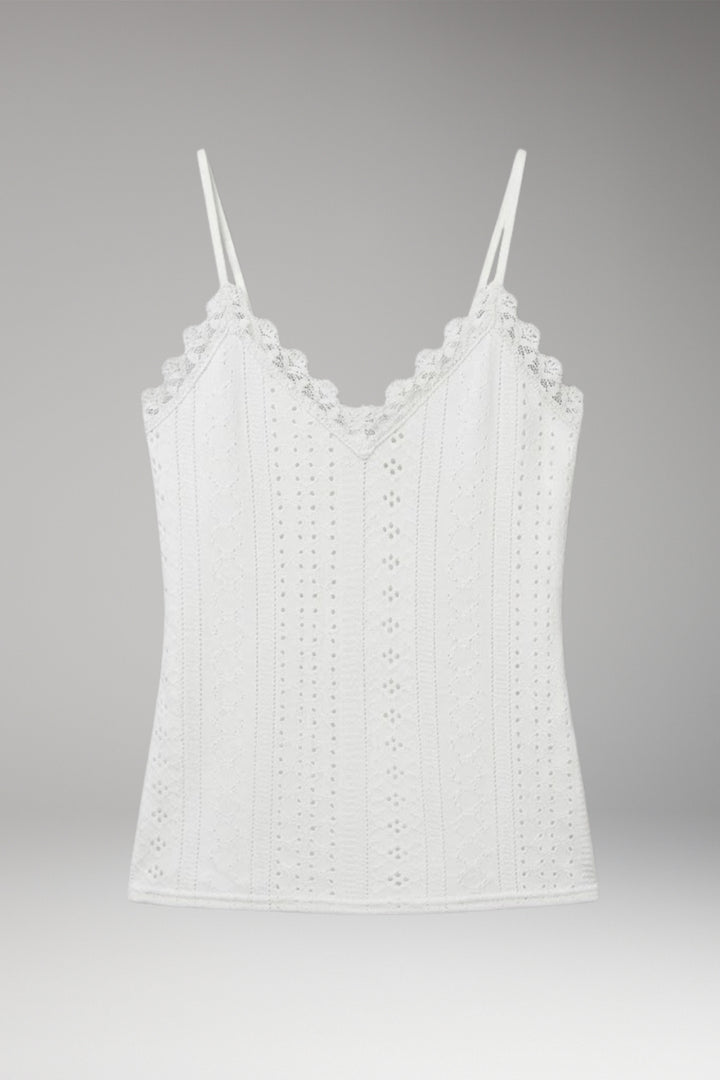 Women's Top with V Neck and Spaghetti Straps