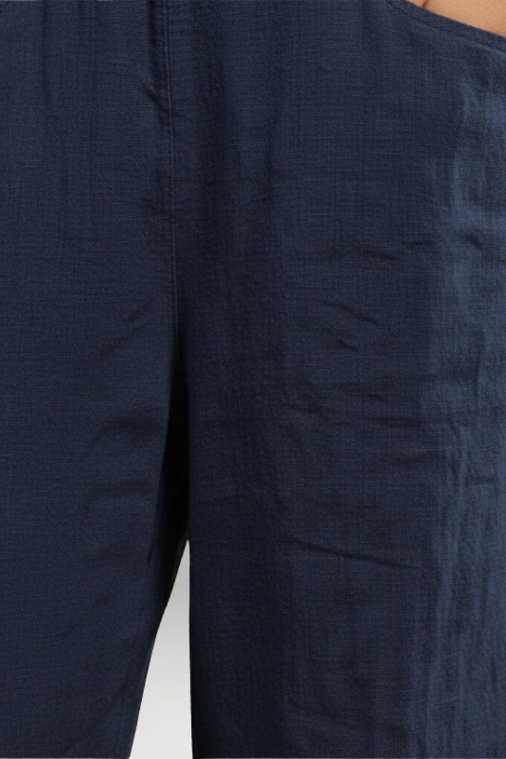 Women's Trousers with Drawstring Waistband and Wide Leg Design