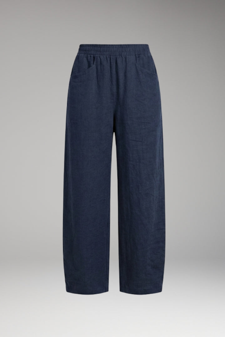 Women's Trousers with Drawstring Waistband and Wide Leg Design