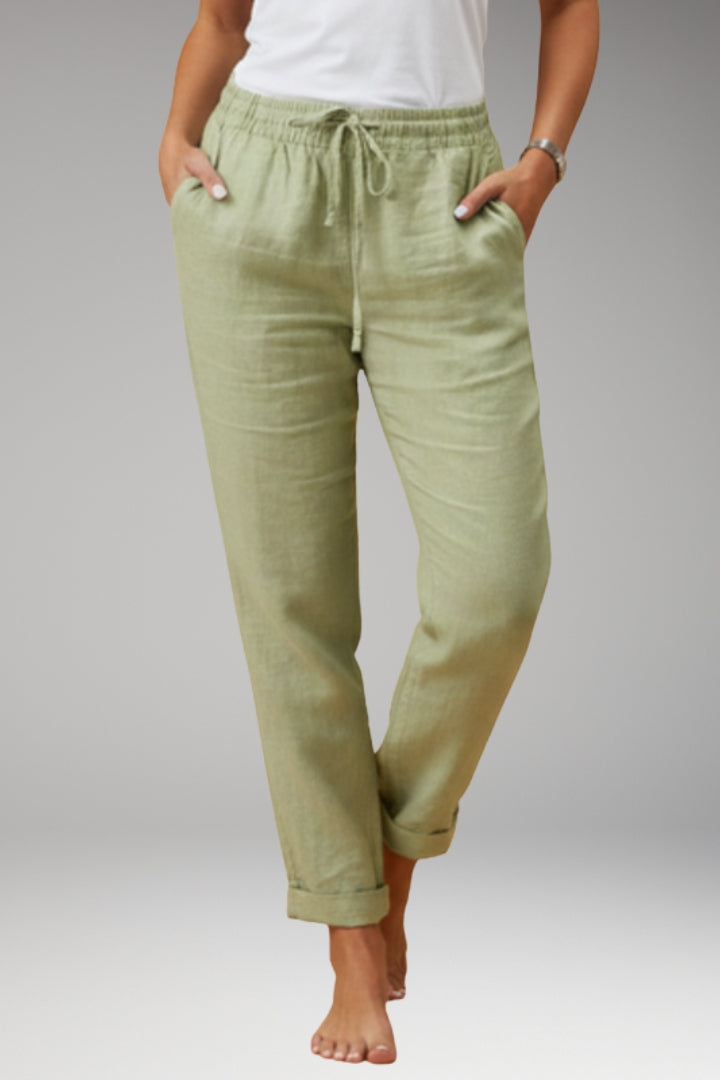 Women's Trousers with Loose Fit and Drawstring Waistband