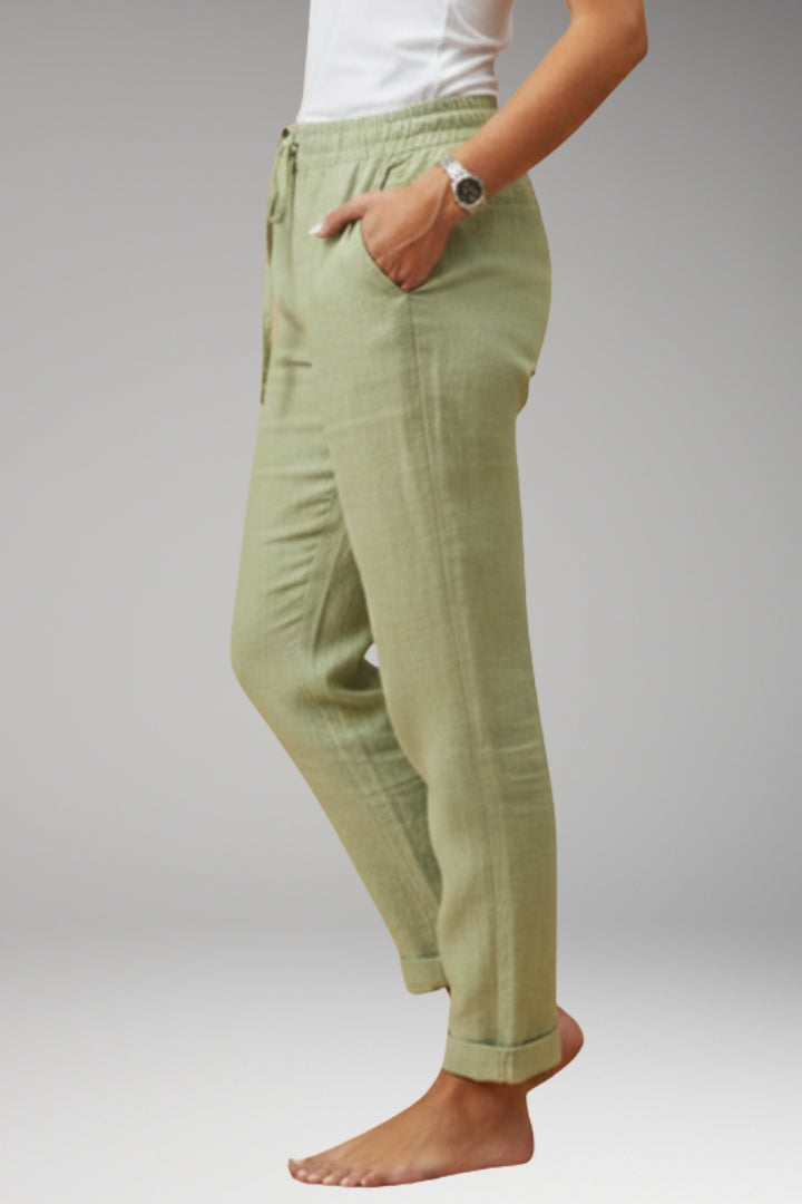Women's Trousers with Loose Fit and Drawstring Waistband