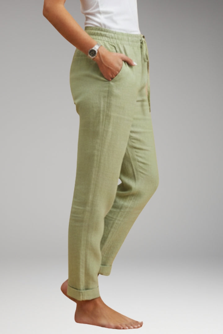Women's Trousers with Loose Fit and Drawstring Waistband