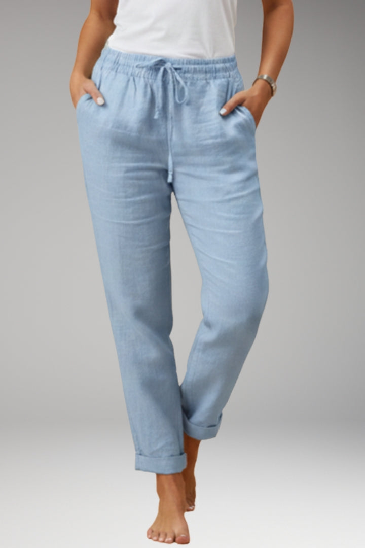 Women's Trousers with Loose Fit and Drawstring Waistband