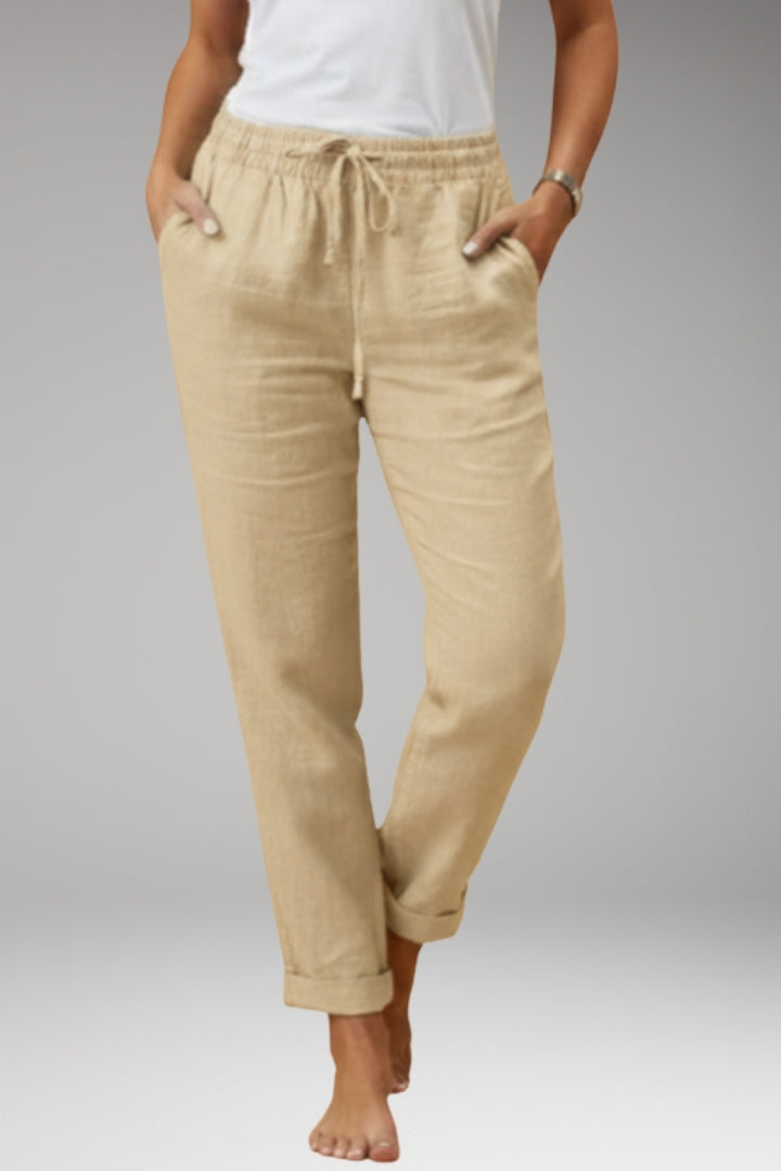 Women's Trousers with Loose Fit and Drawstring Waistband