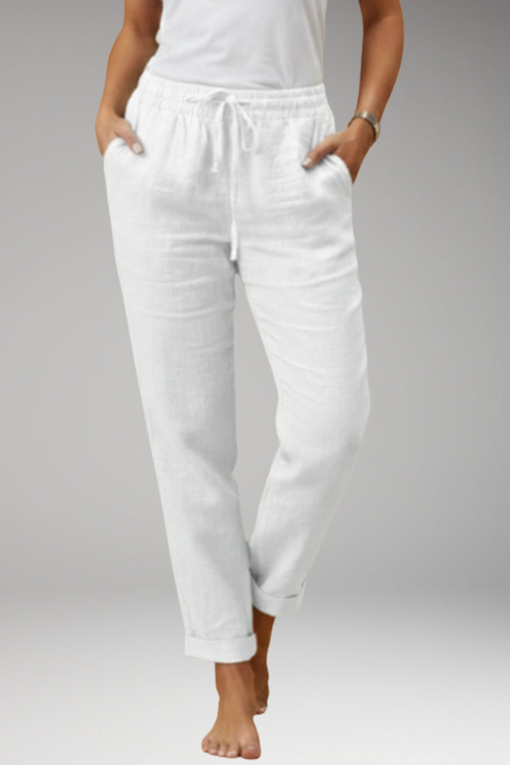 Women's Trousers with Loose Fit and Drawstring Waistband