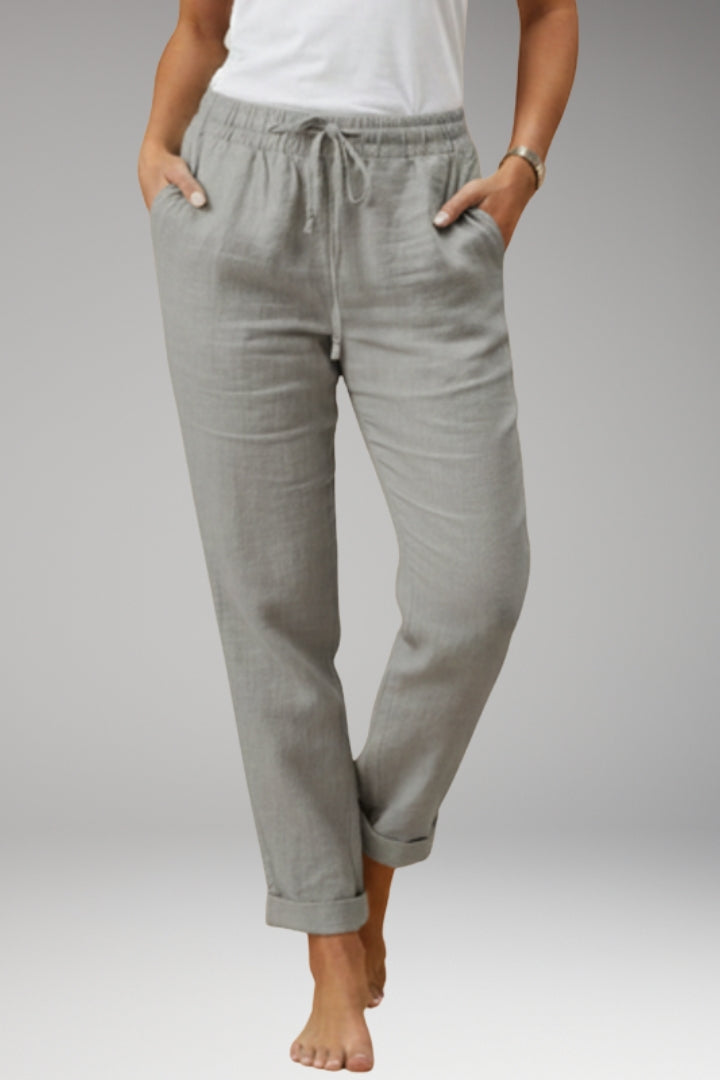 Women's Trousers with Loose Fit and Drawstring Waistband