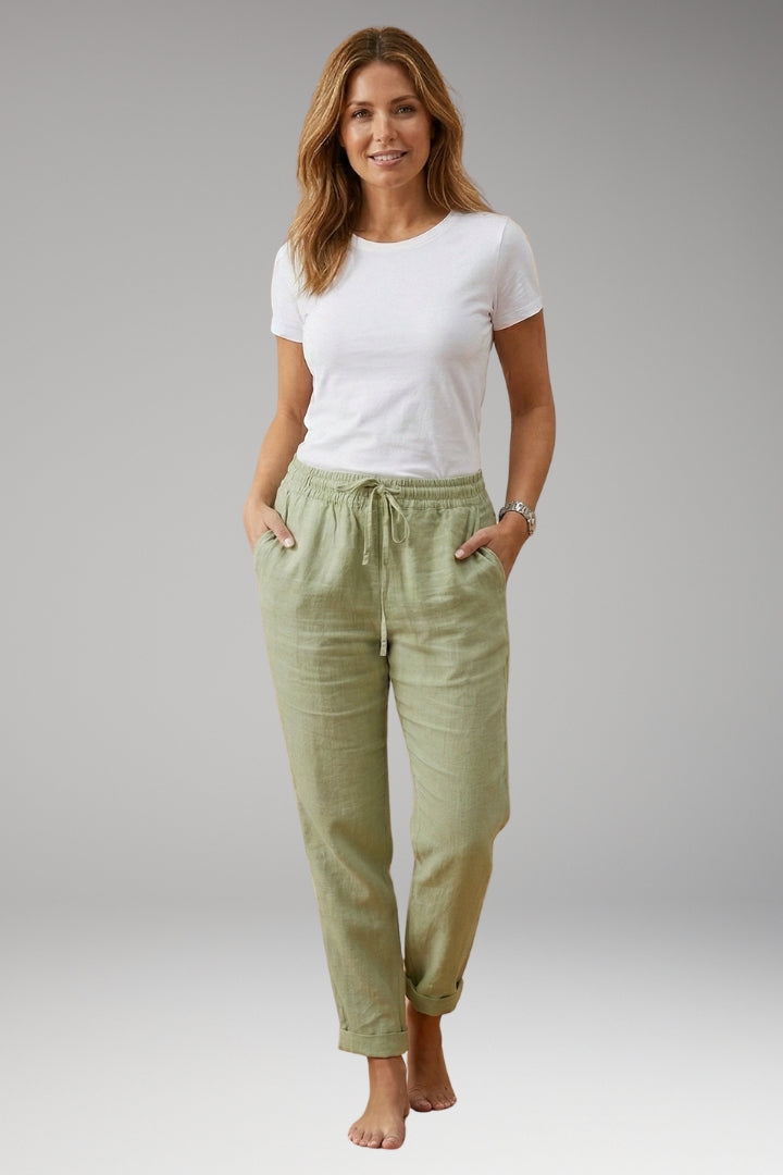 Women's Trousers with Loose Fit and Drawstring Waistband
