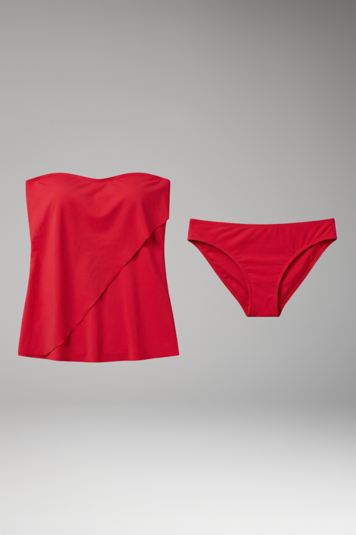 Women's Tube Tankini Set with Asymmetrical Design