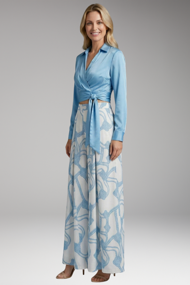 Women's Two-Piece Dress with Crop Top and Skirt