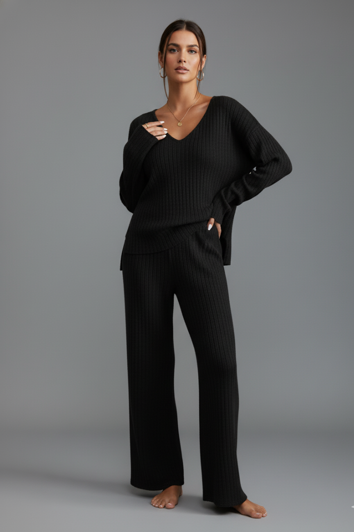 Women’s Two-Piece Lounge Set with Long Sleeves