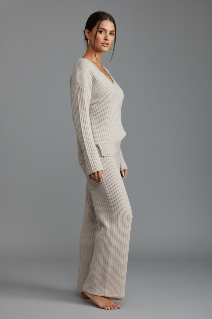 Women’s Two-Piece Lounge Set with Long Sleeves