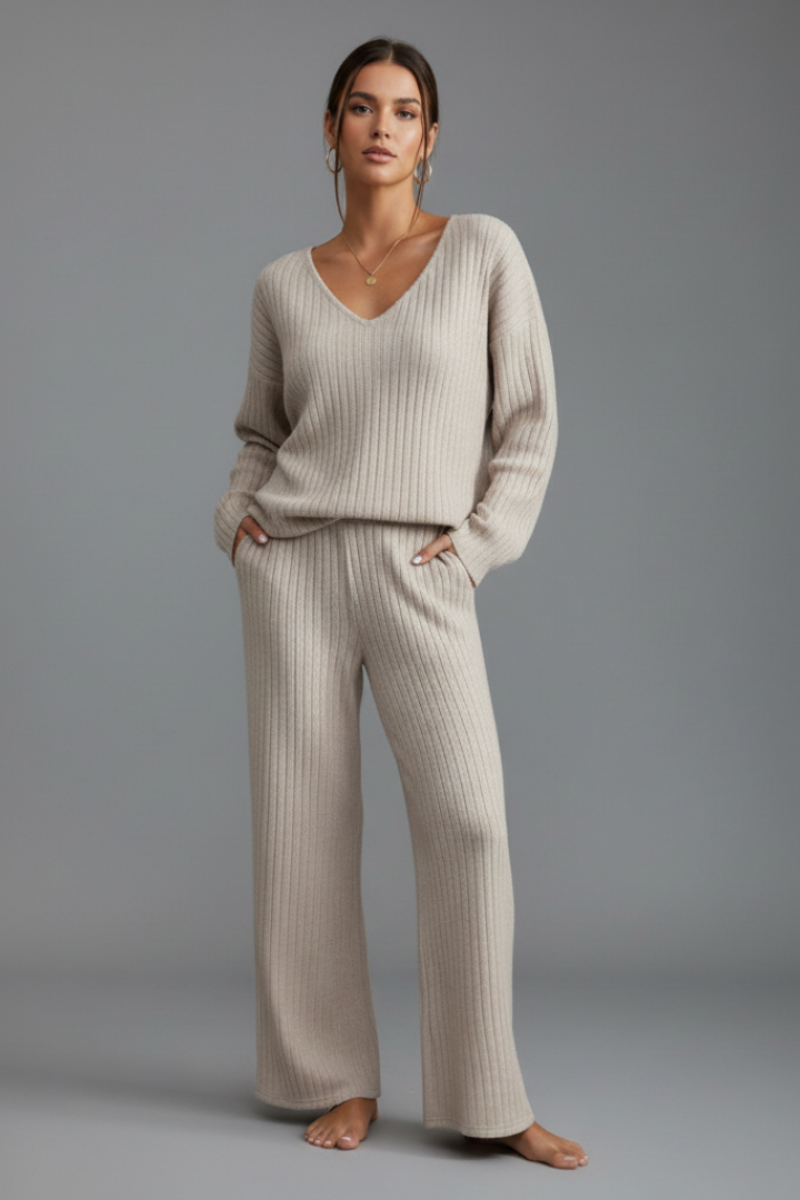 Women’s Two-Piece Lounge Set with Long Sleeves