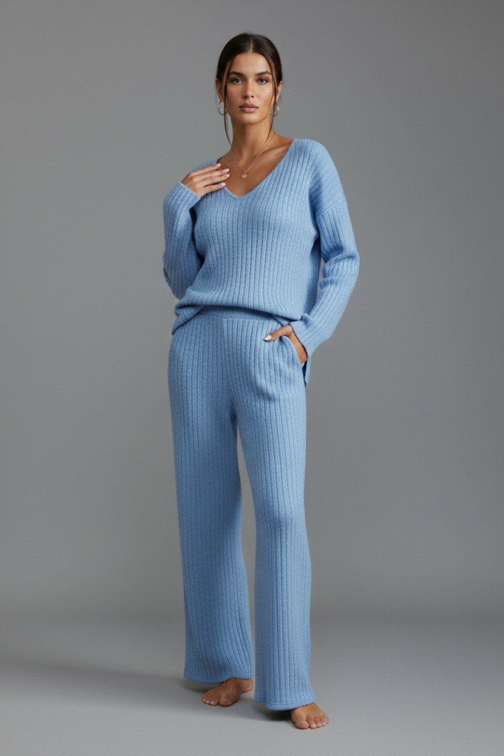 Women’s Two-Piece Lounge Set with Long Sleeves