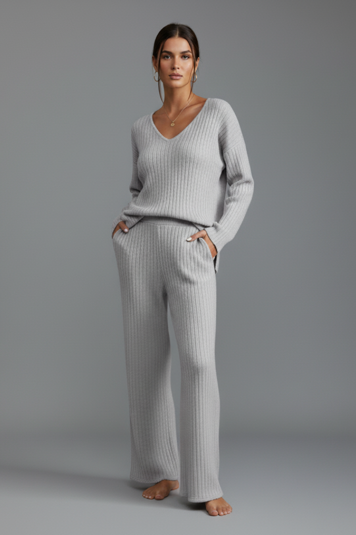 Women’s Two-Piece Lounge Set with Long Sleeves