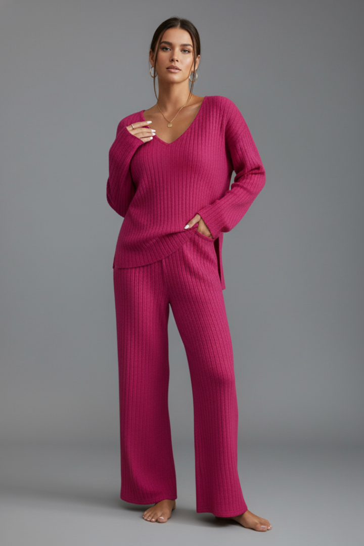 Women’s Two-Piece Lounge Set with Long Sleeves