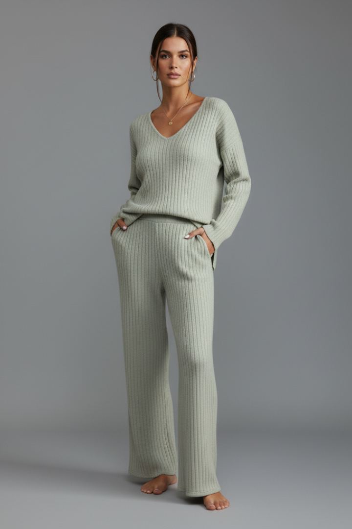 Women’s Two-Piece Lounge Set with Long Sleeves