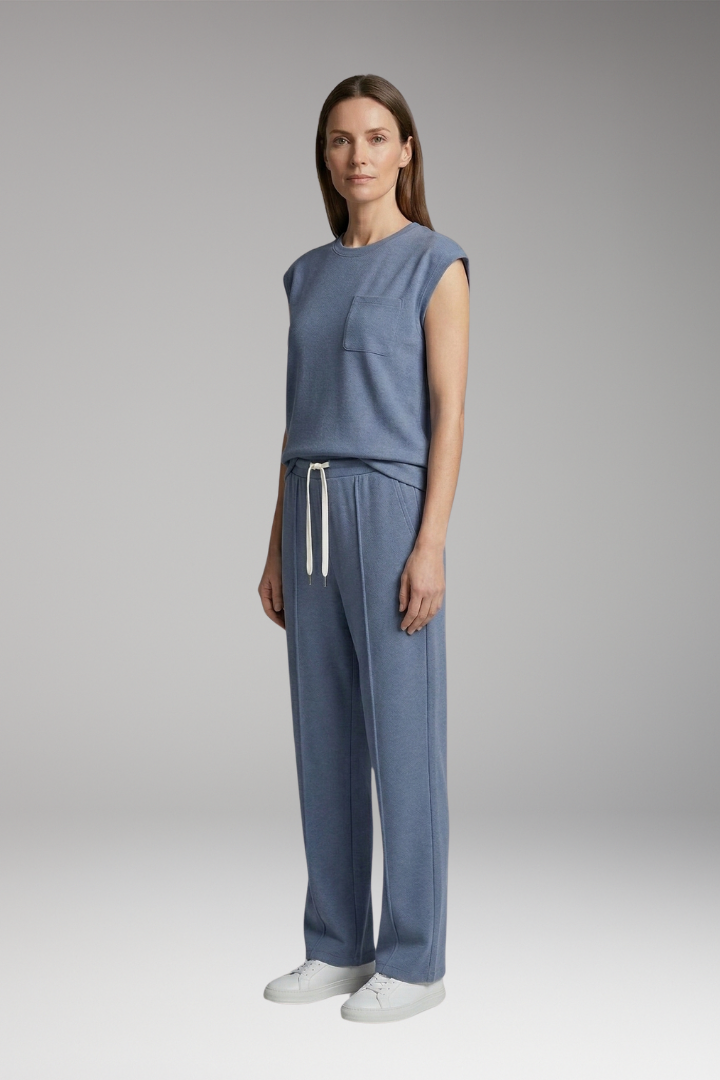Women's Two-Piece Set with Cap Sleeves and Elastic Waistband