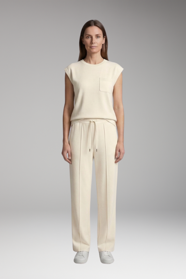 Women's Two-Piece Set with Cap Sleeves and Elastic Waistband