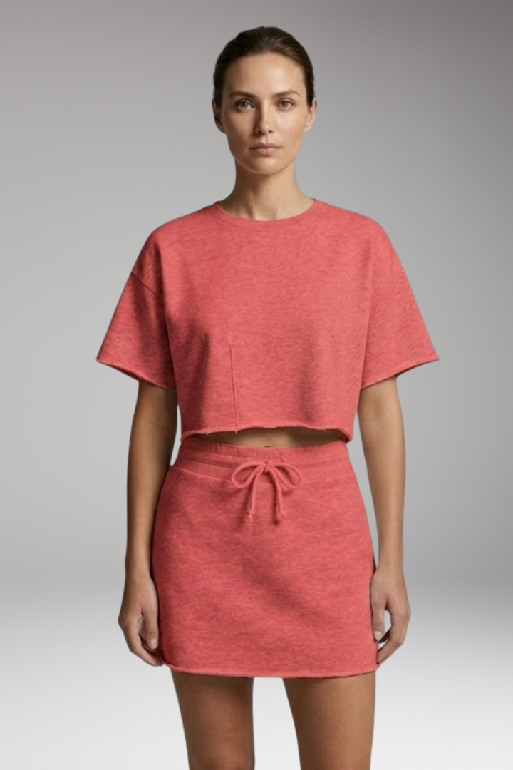 Women's Two-Piece Set with Crop Top and Skirt
