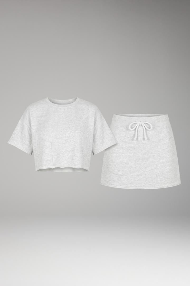 Women's Two-Piece Set with Crop Top and Skirt