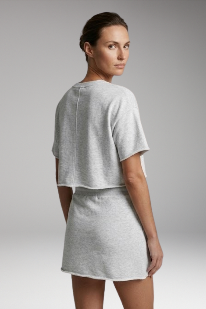Women's Two-Piece Set with Crop Top and Skirt