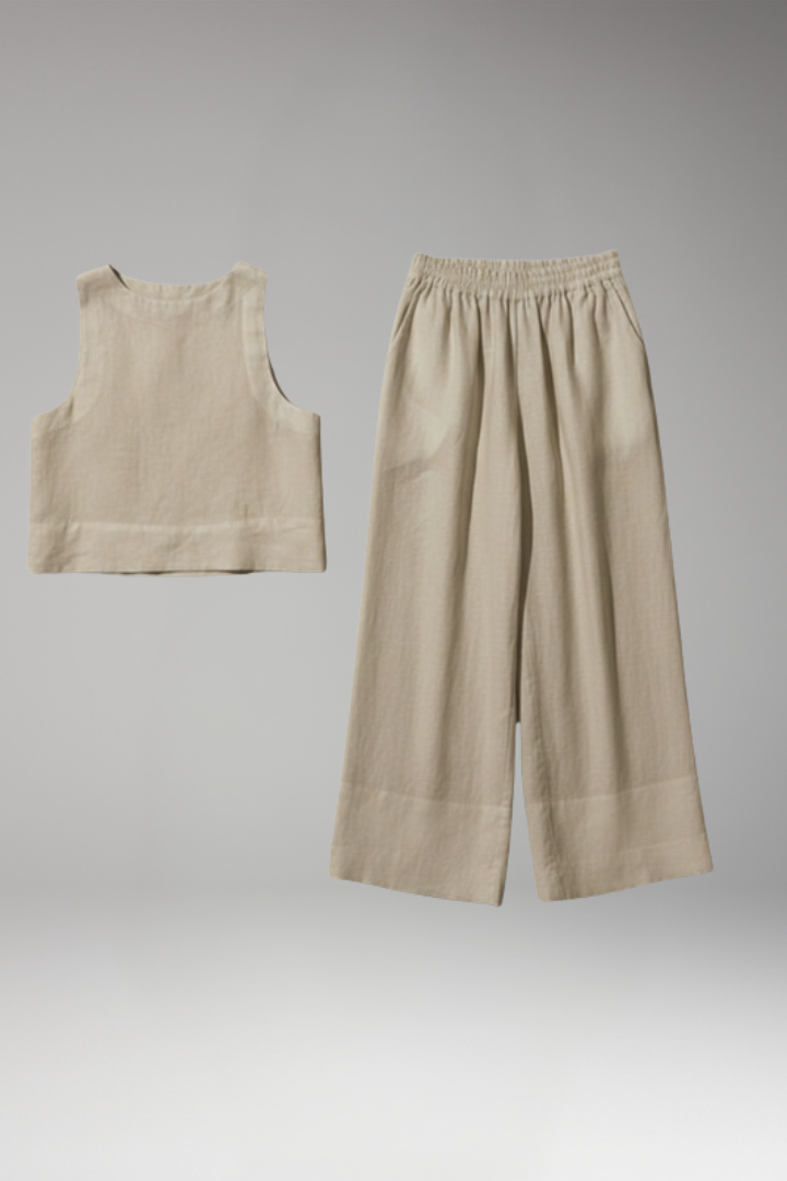Women's Two-Piece Set with Sleeveless Top