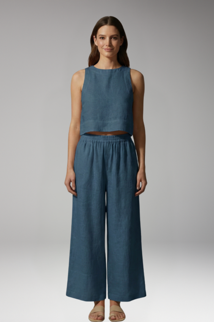 Women's Two-Piece Set with Sleeveless Top